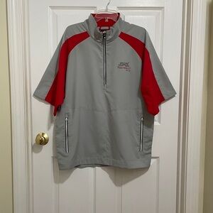 Men’s Gray and Red Half-Zip Pullover